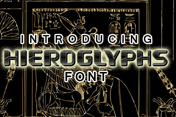 Hieroglyphs Display Font for Handmade Branding
