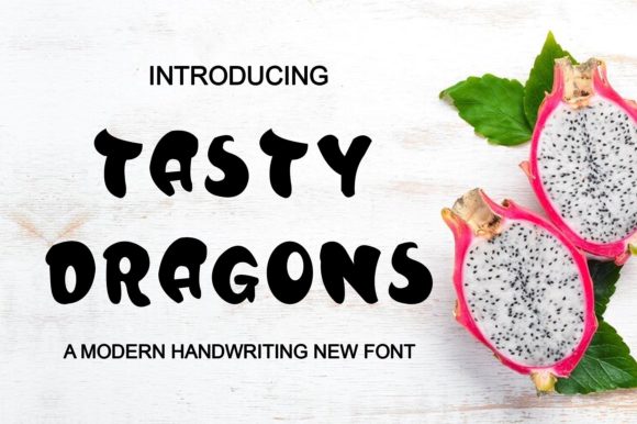 Tasty Dragons: A Cute Paint Brushed Display Typeface for Creators
